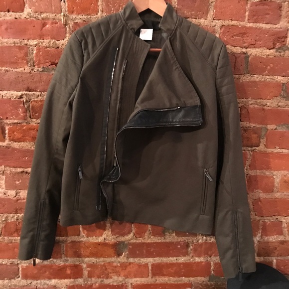 Haider Ackermann Olive Leather Jacket 